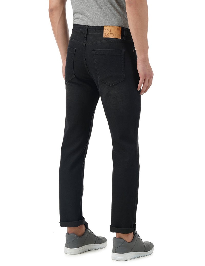 inkd جينز رجالي عادي - متوسط الارتفاع | مزيج القطن | التصميم الكلاسيكي | قماش قابل للتمدد | تصميم كلاسيك 5 بوكت - Image 3